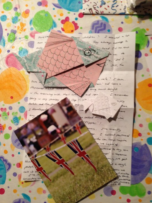 Handwritten letters and even origami. Woo hoo!!!