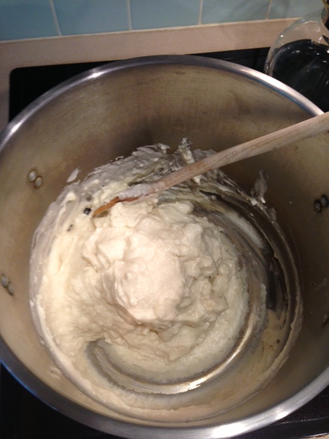 Auspicious beginnings. Making play dough for 20+ kids and 15+ adults