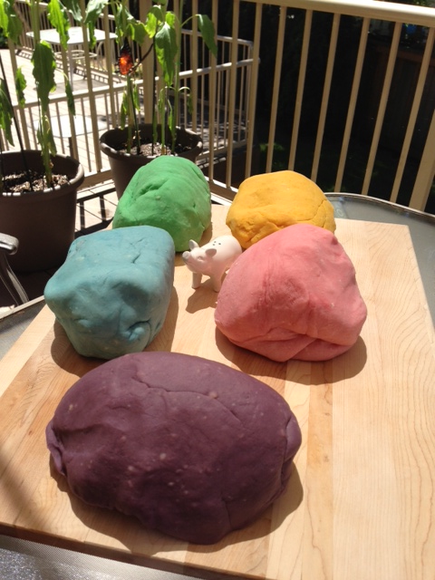 25 pounds of homemade play dough and a 